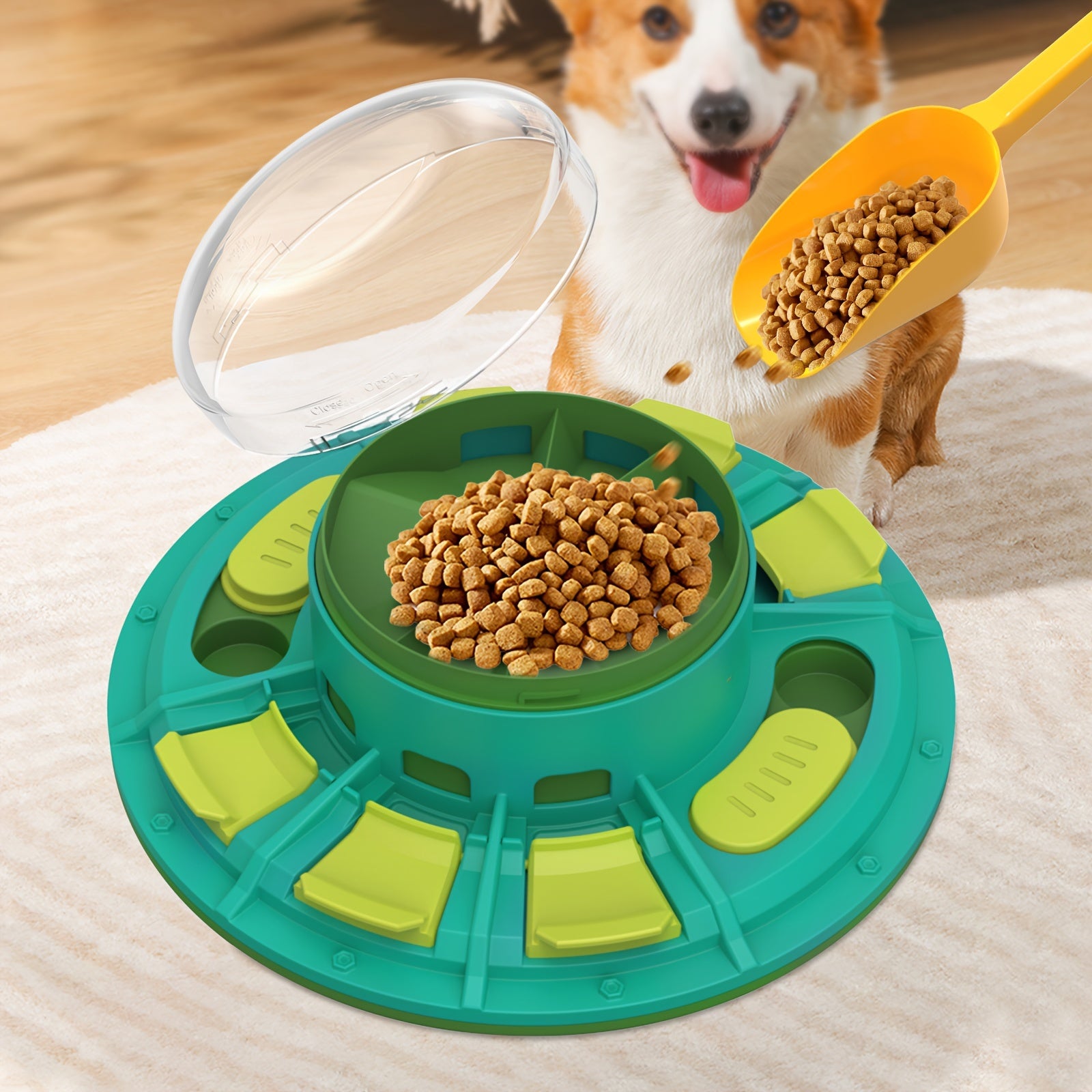 Distributeur de croquettes interactif pour chien
