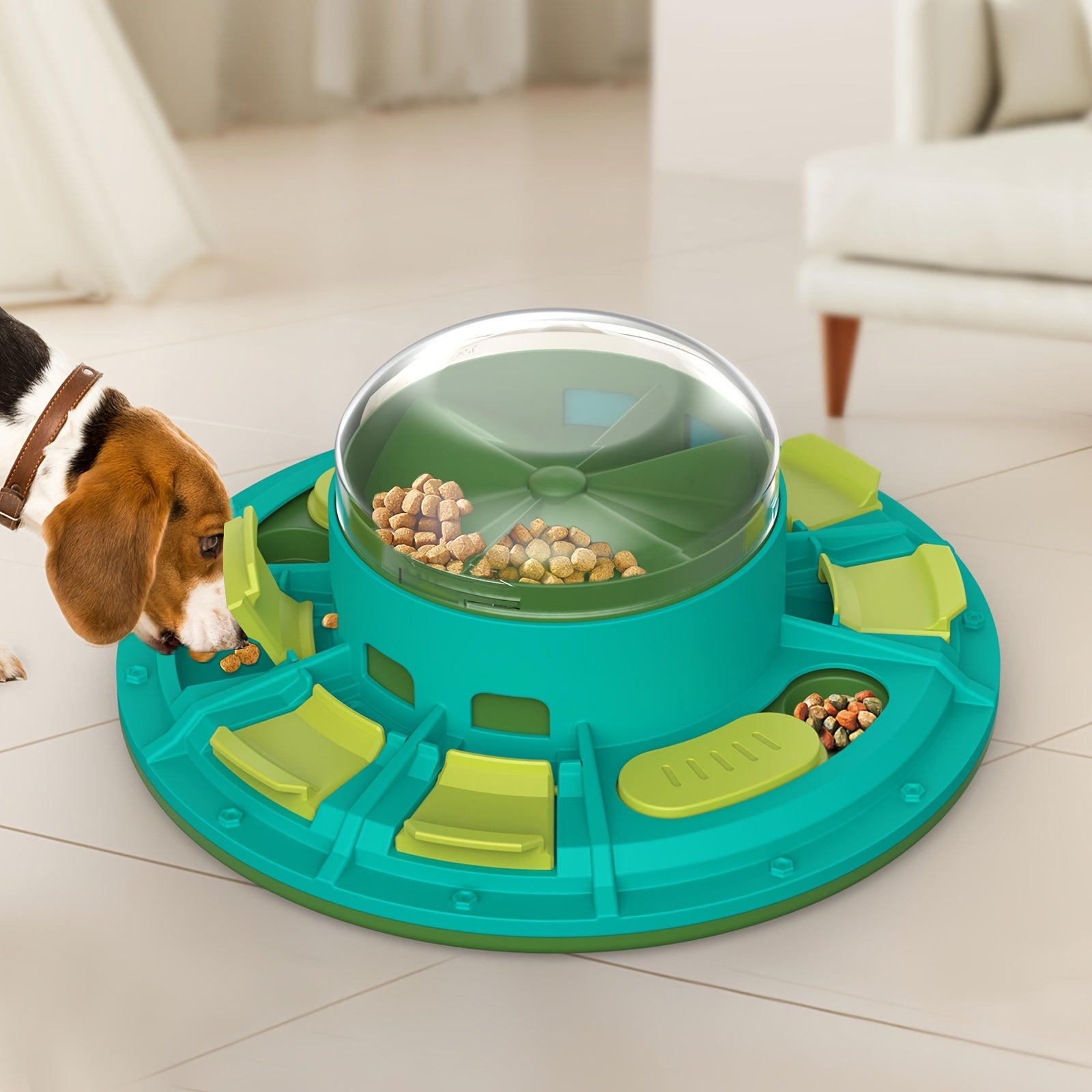 Distributeur de croquettes interactif pour chien